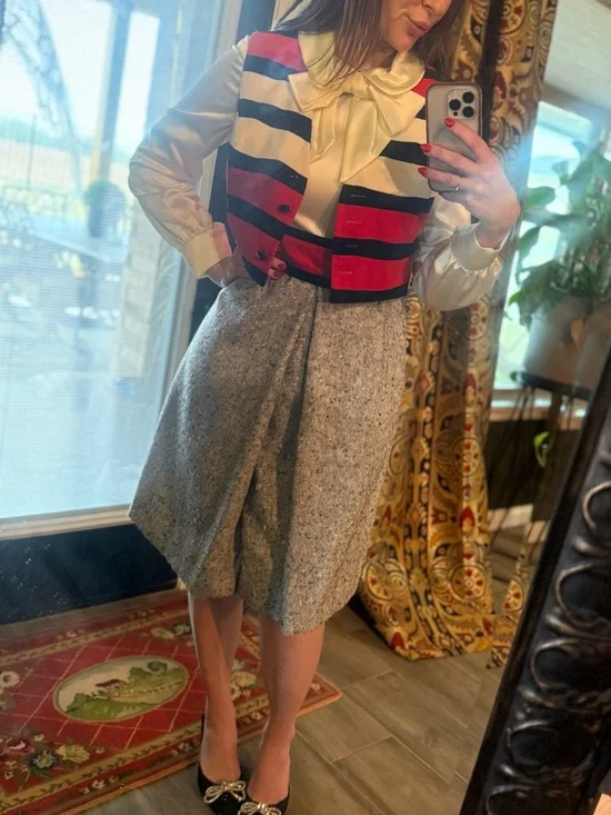 Vintage 1960s Jeremy Alan Phillips Dress, belt, vest Set, Chanel style - Picture 3 of 16